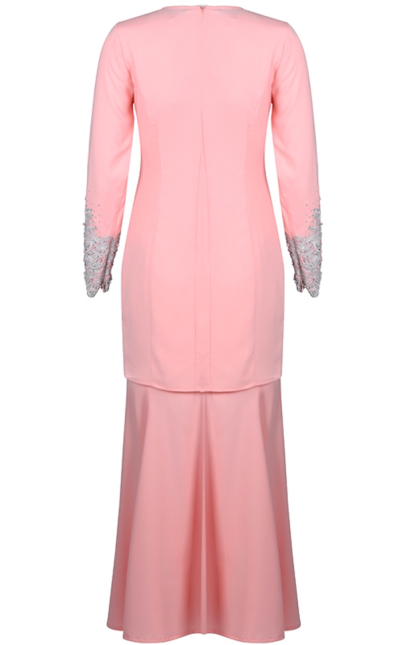 Baju Kurung Pink / Kurung Kedah Qaseh (Baby Pink - AA4167BK) - AMAR
